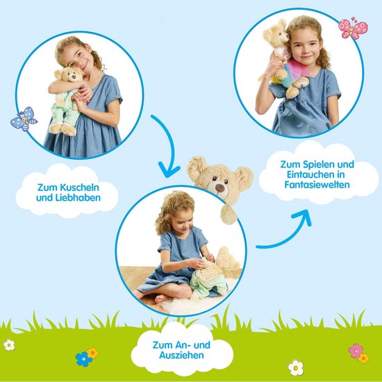Knuffel Teddybeer - Zachte beer - Kindermee spelen - Makkelijk aan te kleden - 32 cm - Beige — afbeelding 2