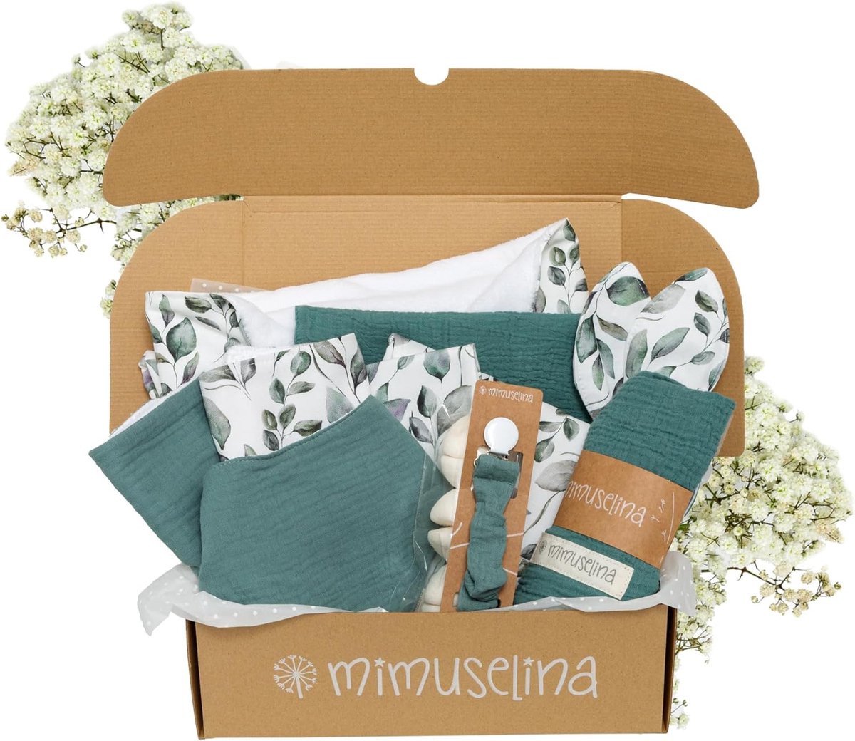Babyset Cadeau - Kraamcadeau Set - Verwelkom Baby - Voor Jongen Meisje - 31 x 20 x 10 cm - Amazonië