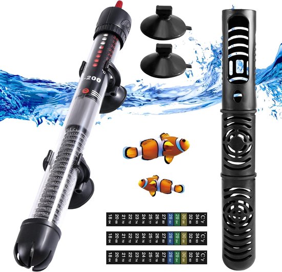 Aquariumverwarming 25W - Verwarmingsstaaf Aquarium - Stabiele Watertemperatuur - Verstelbare Temperatuur - Voor 30L Aquaria - Zwart