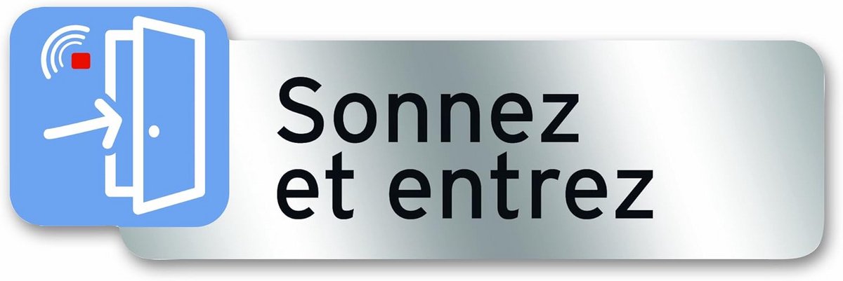 Plaat van polycarbonaat - Zelfklevend bord - Bewegwijzering aanbrengen - Duurzaam materiaal - 160 x 50 mm - Grijs
