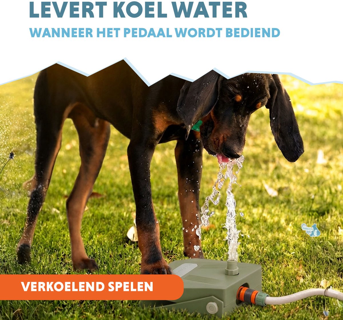 Hofman Animal Care CoolPets Waterfontein Hond Tuinslang - Olive Green thumbnail 4
