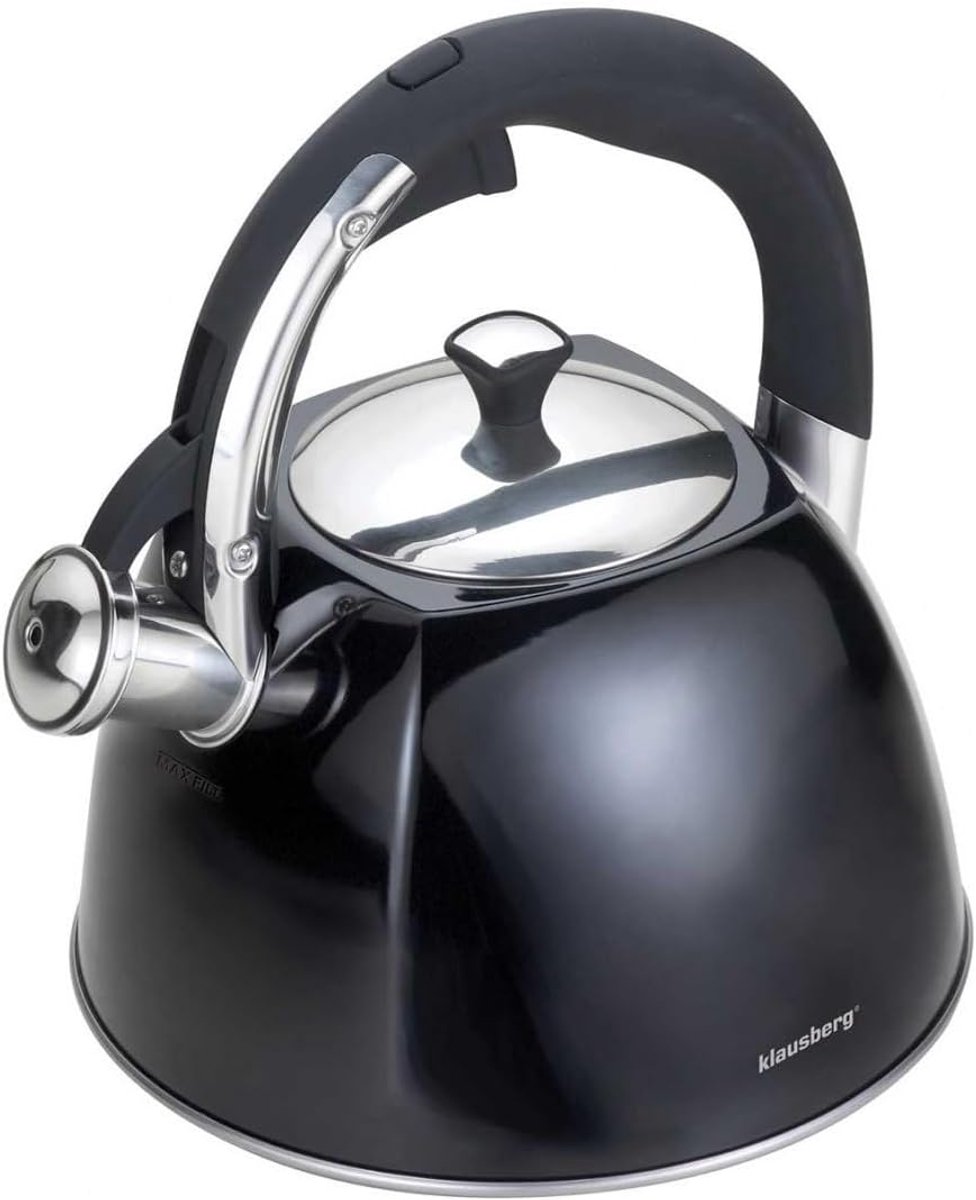 Waterkoker - Theepot - Water Koken - Met Fluitje - 2.2 Liter - Glans Zwart