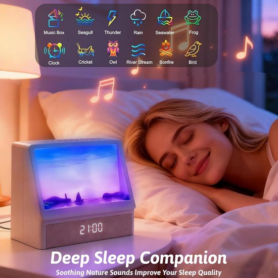 Daglichtwekker Sfeerverlichting - Wake Up Lamp - Rustig Wakker Worden - Simuleert Zonsopgang - 15 Pond - Wit — afbeelding 4