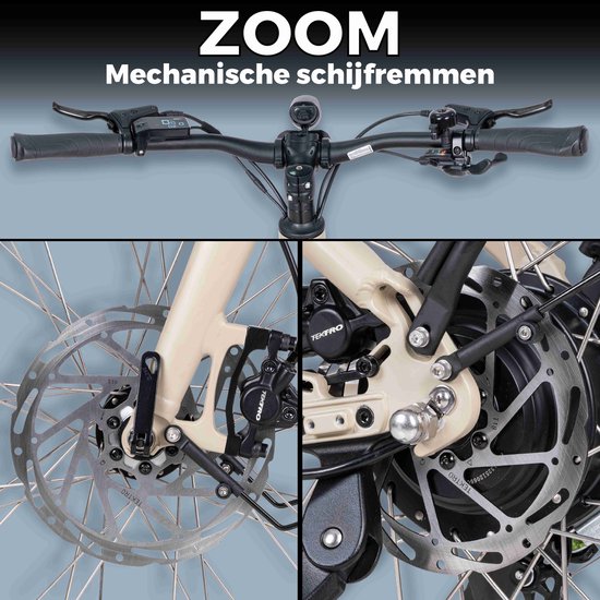 SAXXX Urbana elektrische stadsfiets - 28 inch - 250W achterwielmotor - 417Wh uitneembare lithiumaccu - tot 90 km actieradius - 95% voorgemonteerd - Shimano 7 versnellingen - TEKTRO hydraulische schijfremmen –lage instap aluminium frame –mat aardgeel van Saxxx — afbeelding 4