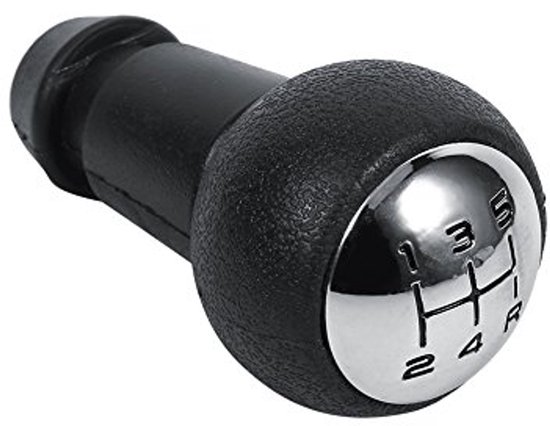 Schakelpook Handvat - Versnellingspook Knop - Auto Interieur - 5 Versnellingen - Zilver Zwart — afbeelding 4
