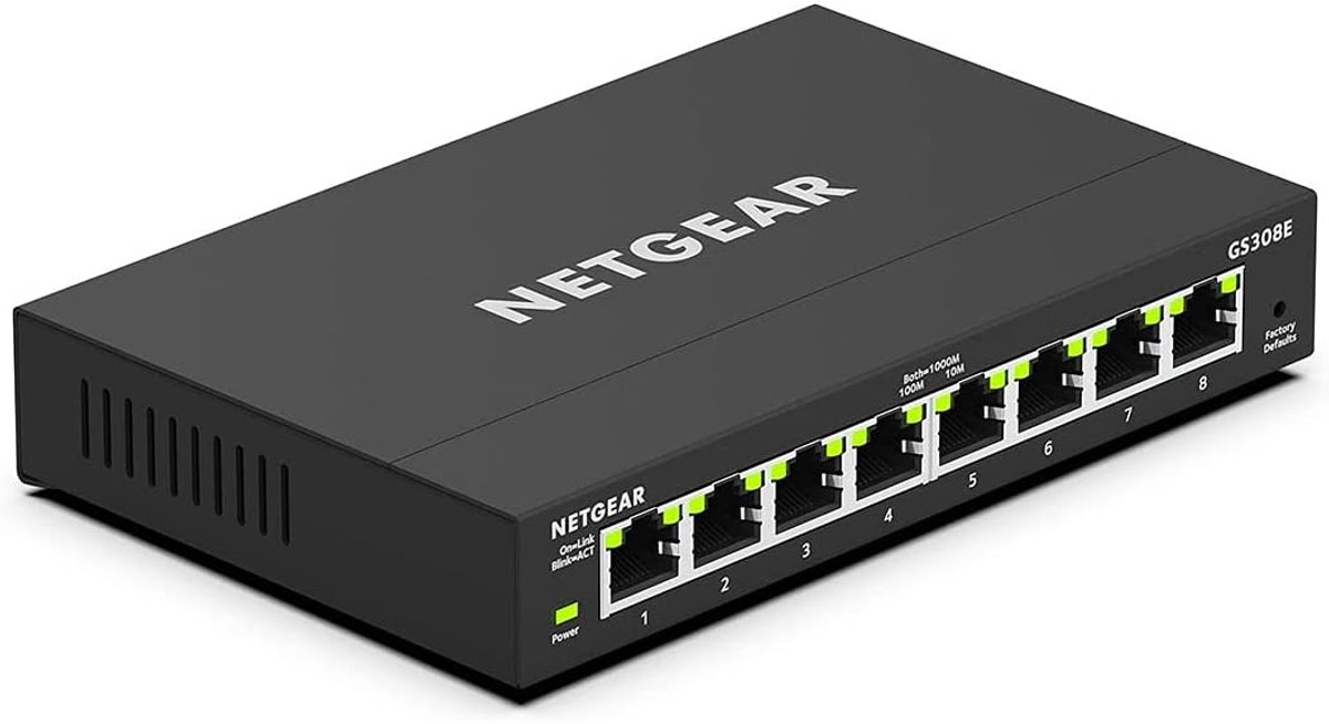 Netwerk Switch - Poorten Hub - Internet Verbinding - Gigabit Ethernet - 8 Poorten - Zwart