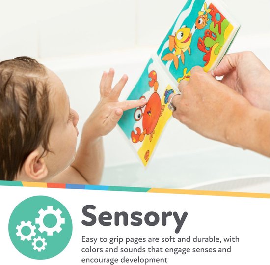 Babybadboek - Waterboek - Samen spelen - Maakt piepend geluid - 1 stuk - Multicolor — afbeelding 3