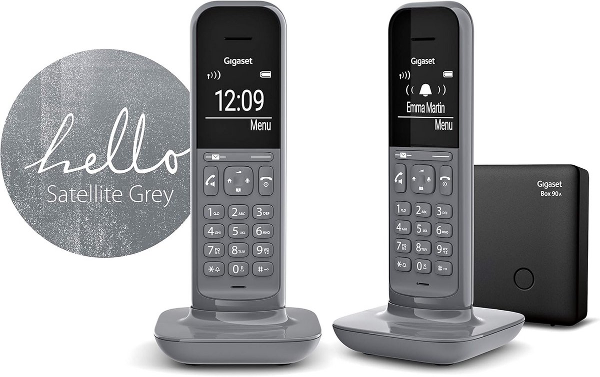 Duo DECT-telefoons - Draadloze huistelefoons - Thuis bellen - Met antwoordapparaat - 2 stuks - Grijs