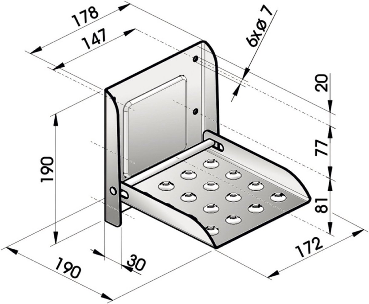 Opvouwbare Trap Trede - Antislip Staal - Veilig Klimmen - Gegalvaniseerd Staal - 1.35 kg - Zilver