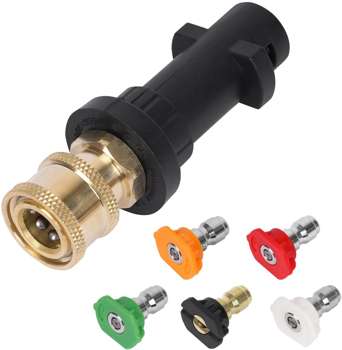 Dailygoods - Hogedrukreiniger Accessoires - Karcher Adapter - 1/4" Quick Connect - Met 5 Power Nozzle Tips - Voor Karcher K2 K3 K4 K5 K6 K7 – foto 8