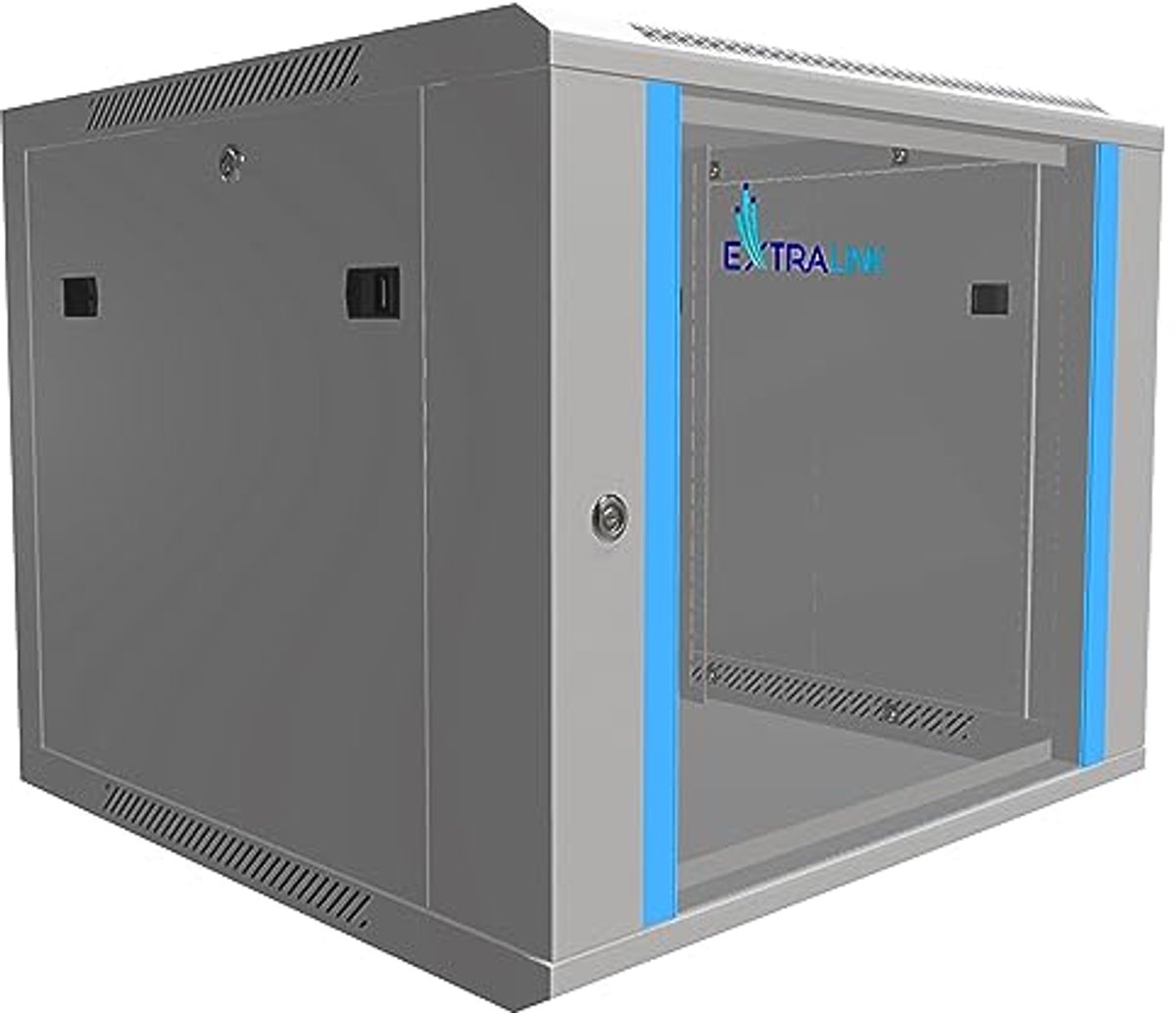 Netwerkkast 19 inch - Serverkast Rek - Apparatuur Organiseren - Zelfmonteerbaar Frame - 9 HE 600x600 - Grijs