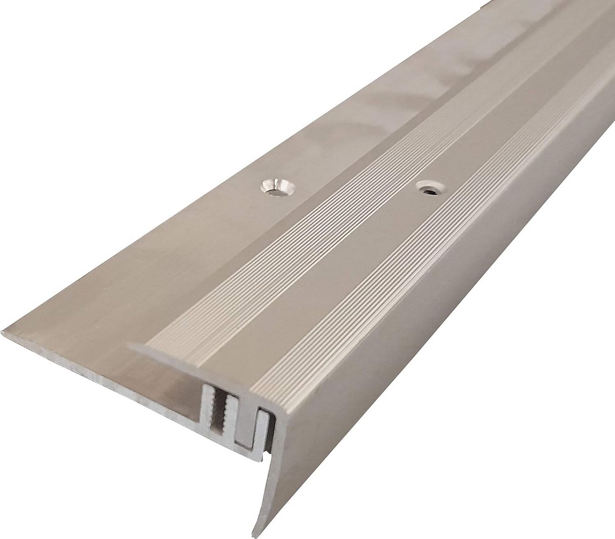 Vloerprofielsysteem - Trapkant profiel - Vloeren afwerken - Automatische hoogte-instelling - 90 cm lang - Zilver