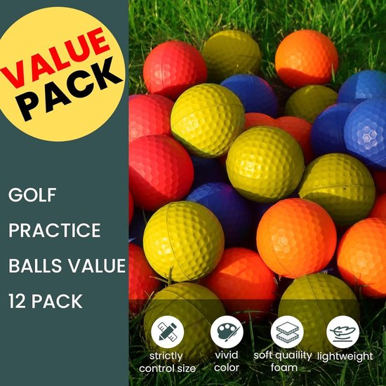 Golf Oefenballen - Trainingsballen - Golf Training - Beperkte Vliegafstand - 12 Stuks - Vier Kleuren van GOLF — afbeelding 4