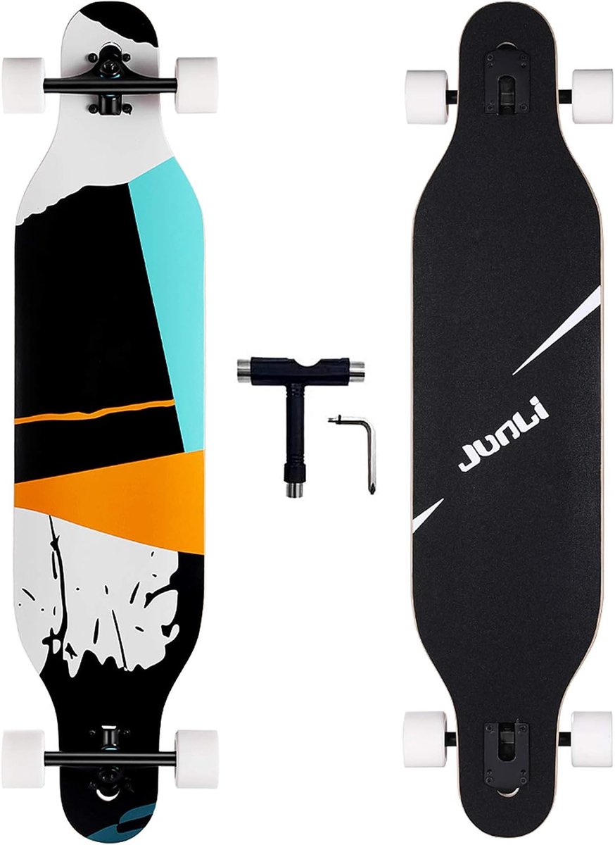 Freeride Longboard Compleet Skateboard Cruisen en Carven 8-laags Esdoorn Dek 41 inch Raster
