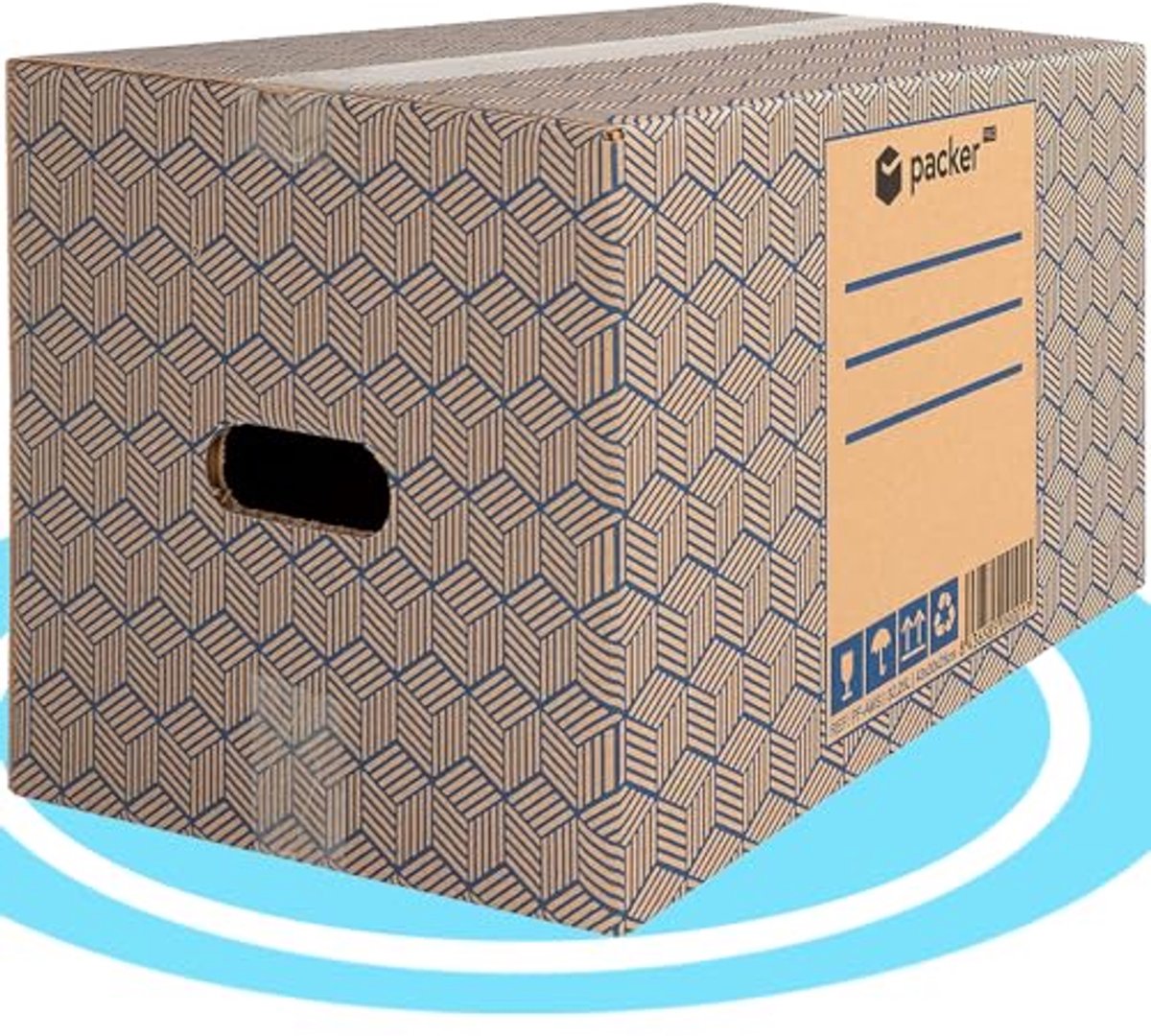 Verhuisdozen met handgrepen - Opslag dozen - Verhuizen en opslaan - Gemaakt van gerecycled karton - 10 stuks 43x30x25cm - Blauw