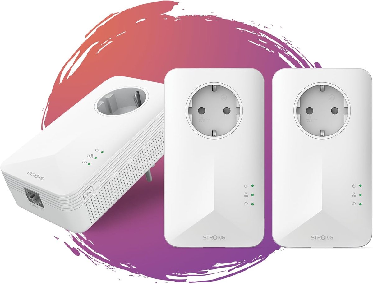 Powerline Adapterset 1000 Mbit/s - Hoogwaardig Thuisnetwerk met 3 Stuks en Ethernet LAN Aansluiting