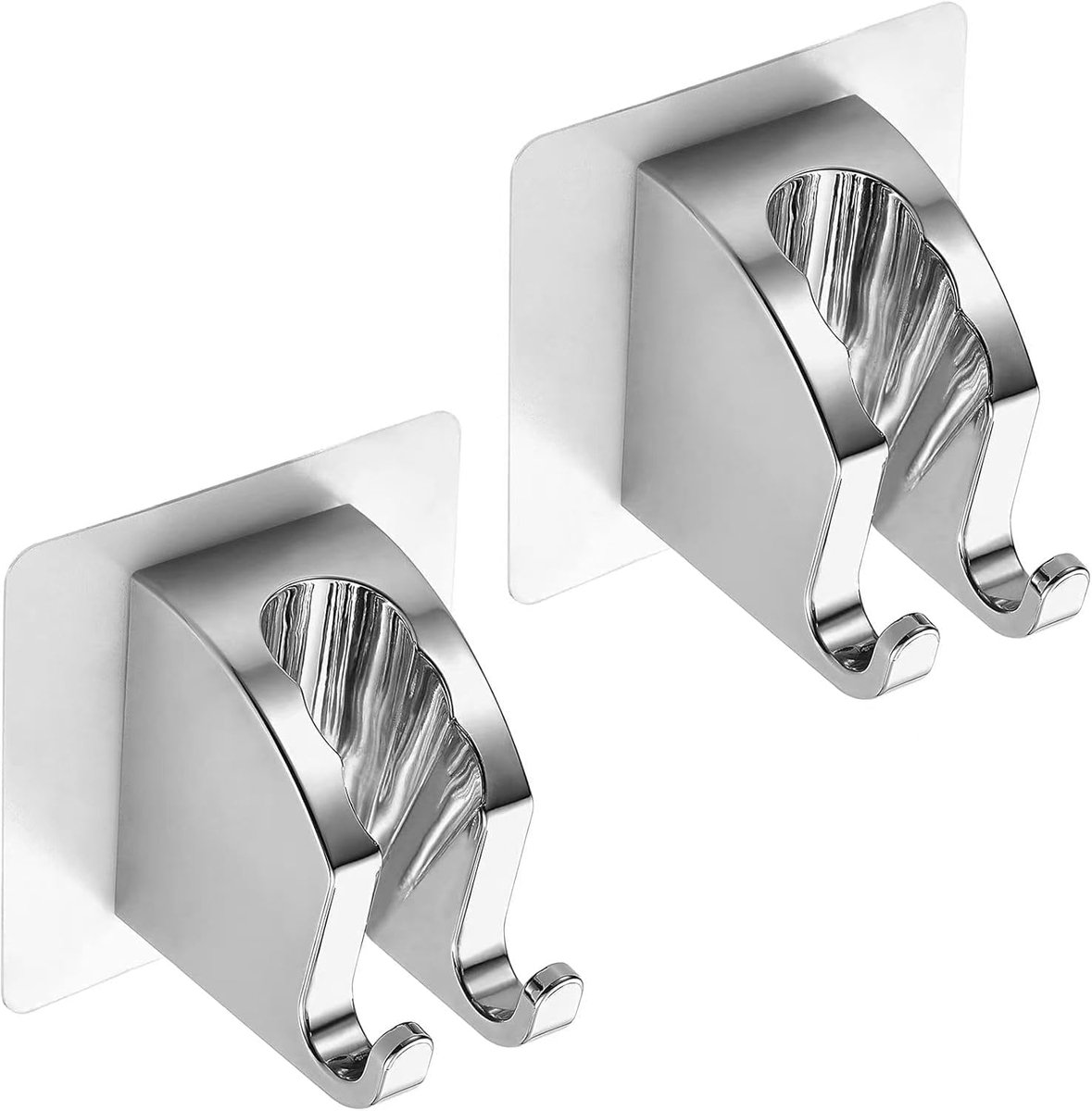 Douchekop houder - Handdouche houder - Douchen Gemak - Zonder Boren - 2 stuks - Verchroomd