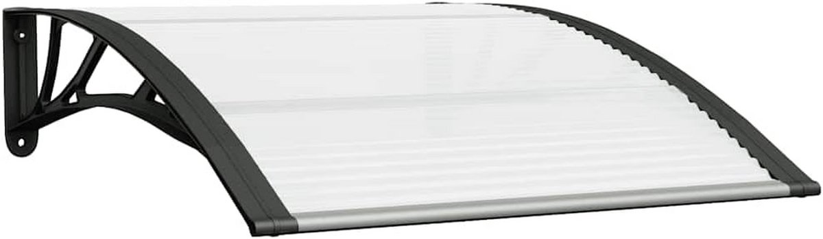 Deurluifel Polycarbonaat - Overkapping voordeur - Bescherming tegen weer - Duurzaam en weerbestendig - 100x75 cm - Zwart Transparant