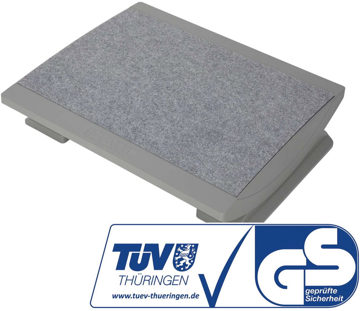 Maul MAULpro Voetensteun ergonom en comfortabel - 45 x 39 cm - grijs - metaal - 1 stuk - MAUL