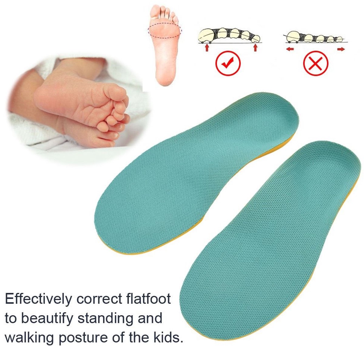 Cosensi- Inlegzolen Orthopedisch Ademend - Inlegzolen Platvoeten - Inlegzolen Voetpijn - Inlegzolen Kinderen - Inlegzolen Schokbestendig - 3D-Schoenpads - Steunzolen