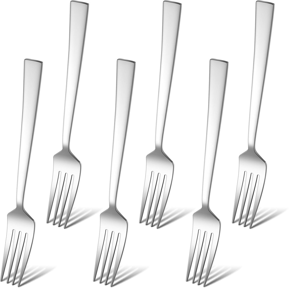 Dailygoods- Vorken 6 Stuks - Roestvrij Stalen Tafelmessen - Eetvorken 19 cm - Vaatwasmachinebestendig - Elegant Design - Gladde Randen - Eetgerei