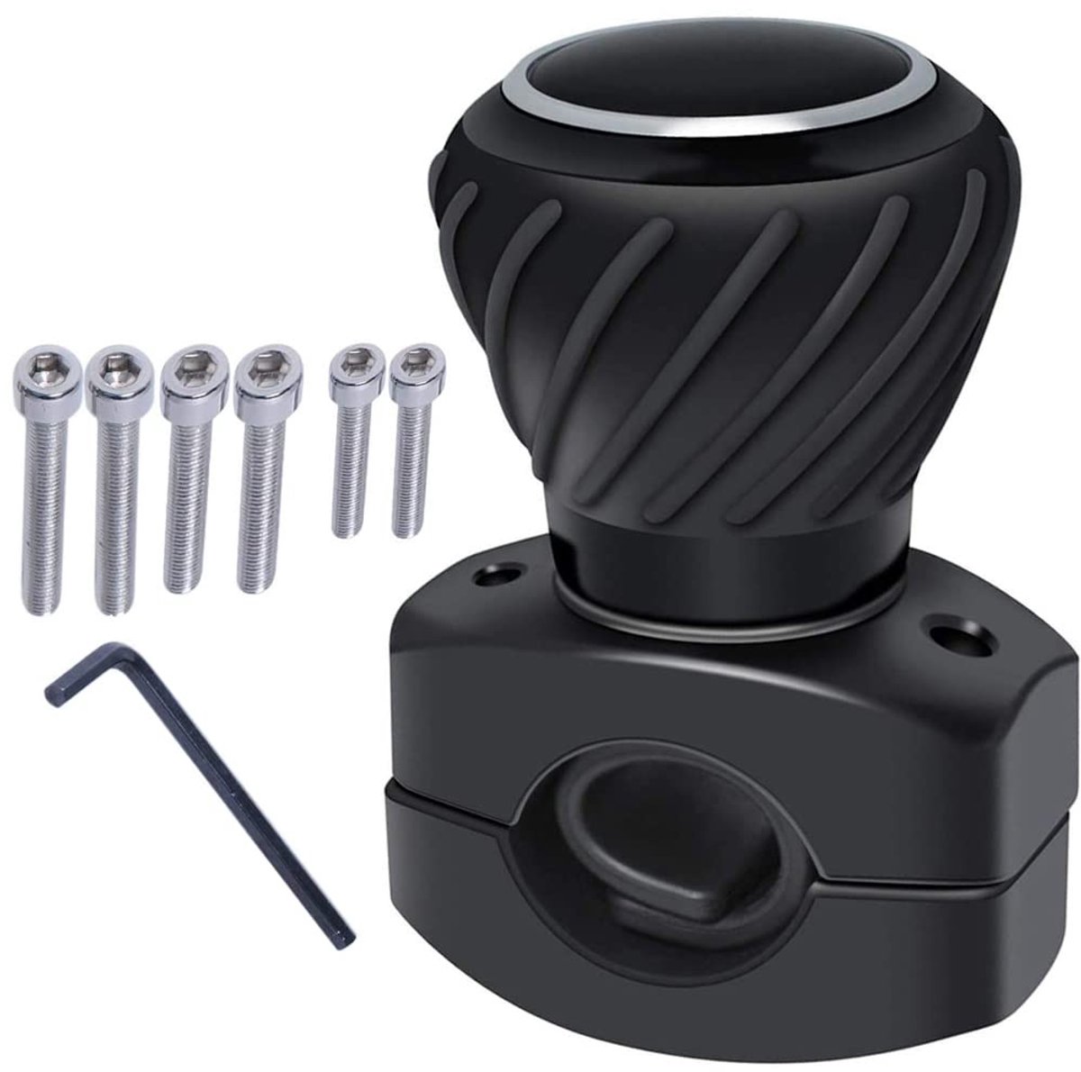 Dailygoods- Stuurwielknop Universele Stuurwiel Bal - Stuurwiel Booster - ABS/Silicone - Inclusief 6PCS Schroeven - Geschikt voor Auto/Vrachtwagen/Tractor - 3.5x6.3x4.8CM - Stuurwielbal