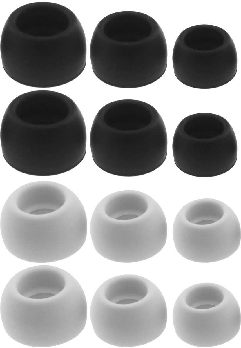Dailygoods - Siliconen oordopjes - Compatibel met Galaxy Buds Pro - Zacht en comfortabel - Zwart en grijs - Perfecte pasvorm - 6 paar inbegrepen