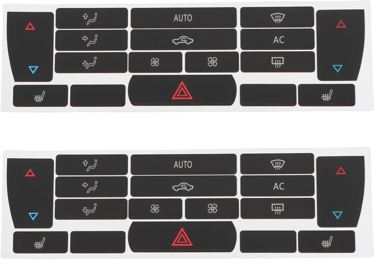 Dailygoods- AC Controle Knop Stickers - 2 Sets - Compatibel met SAAB 9-3 - Zwart - Vinyl - Eenvoudige installatie - Autostickers