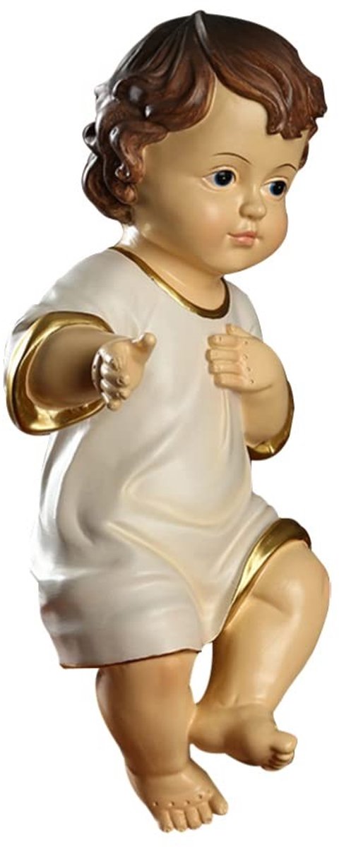 Dailygoods- Jezus Standbeeld 9,8 cm - Beeldje Hars - Religieuze Decoratie - Beeldjes voor Binnen - Heilige Familie - Geschenken Heilig Geloof