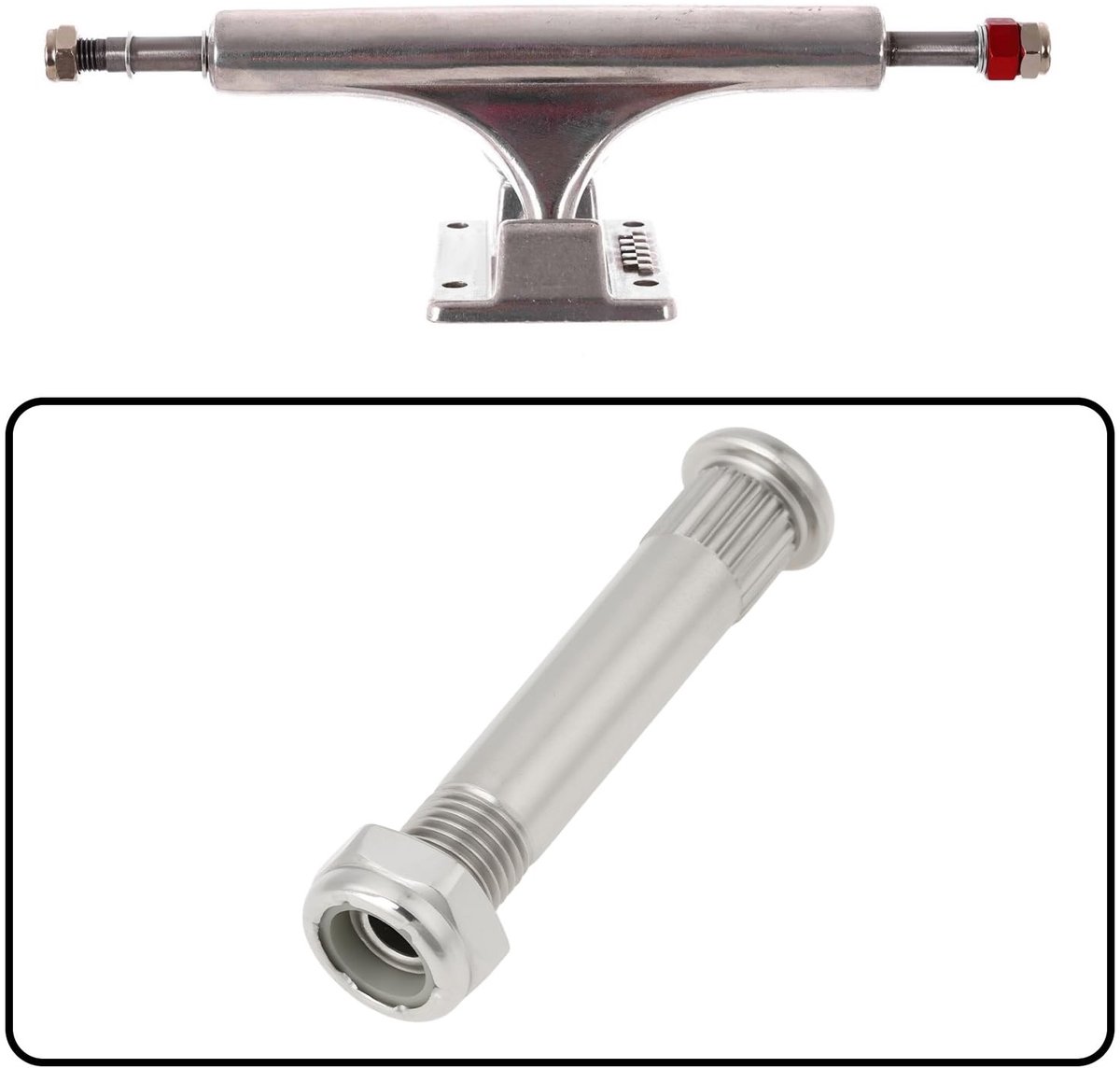 Dailygoods- Kingpin Lichtgewicht Hol - 9.3x50mm - Skateboard Truck - Duurzaam Staal - Inclusief Moeren - Betrouwbare Ondersteuning - Skateboard Onderdelen