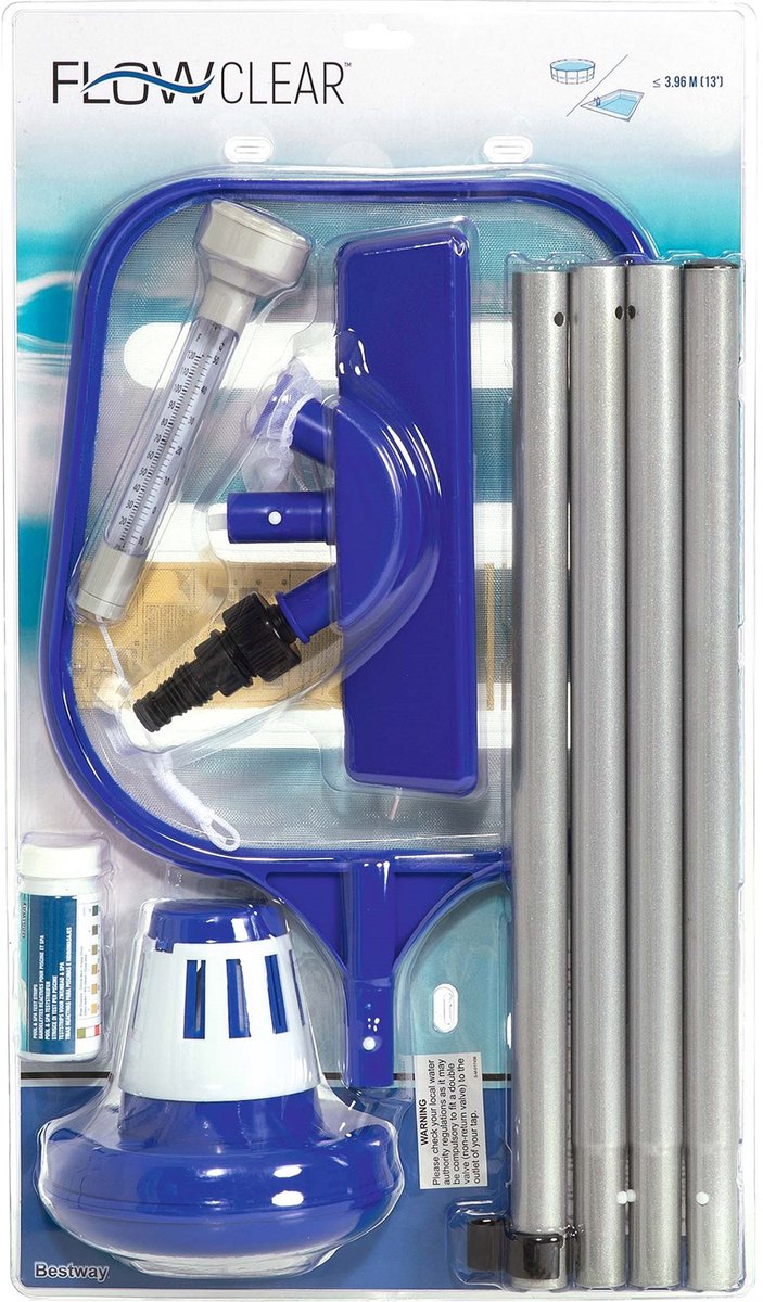 Bestway Flowclear onderhoudsset voor bovengrondse zwembaden - Deluxe