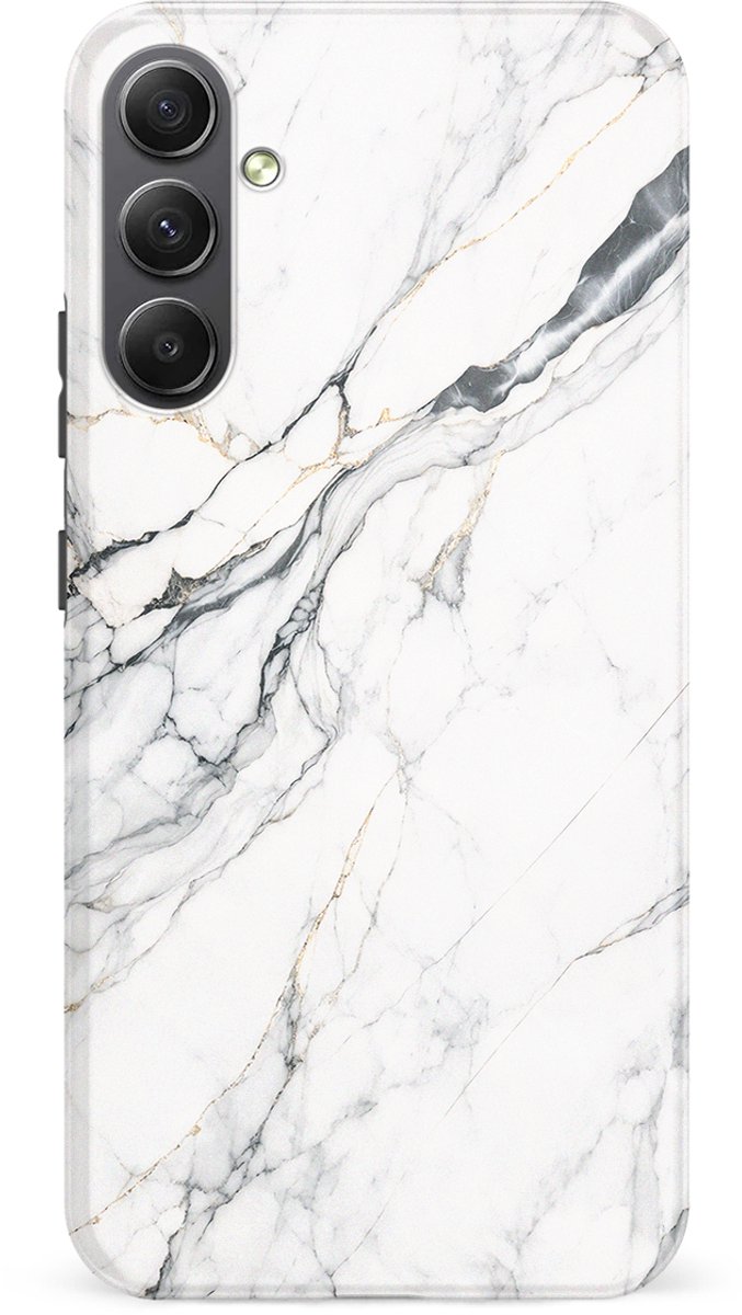 DripCase Hoesje Samsung Galaxy A34 Marmer | Marble Moods | Magnetisch Opladen | 2-in-1 Ontwerp | Luxe Marmeren Case Samsung Galaxy A34 Classic White Marble