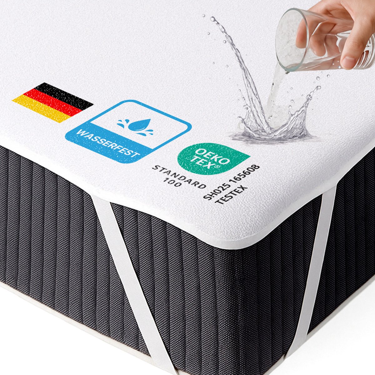 Matrasbeschermers 120x200 cm – Waterdichte Matrasbeschermer met Rondom Elastiek – Hoeslakenbadstof Matrashoes – Ademend – 80% Katoen – Wasbaar – Wit