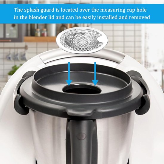 Spatbescherming Zeef - Keukenmachine Accessoire - Koken en Mixen - Roestvrij Staal - 4 Stuks - Zilver — afbeelding 4