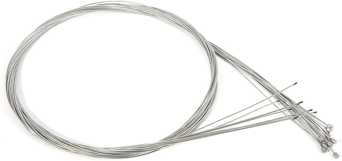 Fiets Versnellingskabel Set - Schakelkabels Fiets - Soepel Schakelen - Verstelbare Lengte - 10 Stuks - Zilver