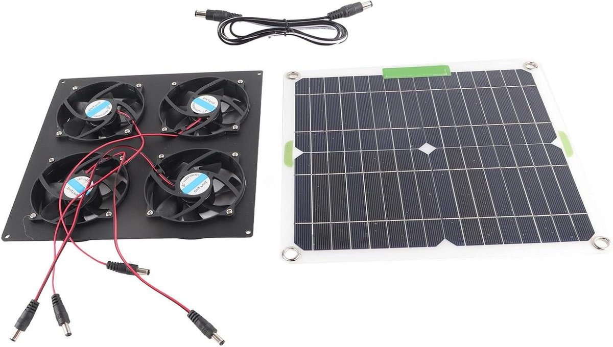 Zonnepaneel Ventilator - Afzuigventilator Kit - Kassen Ventileren - Waterdichte Constructi