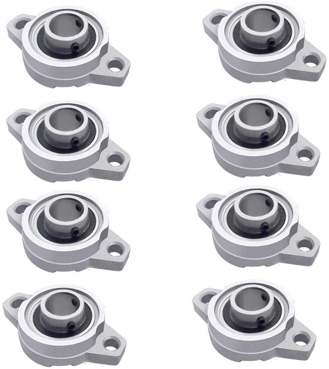 Dailygoods- Kussenblok KFL08 - Zelfuitlijnend Lager - Zinklegering - Flens Lager - 8 Stuks - Geschikt voor 3D Printing Machines