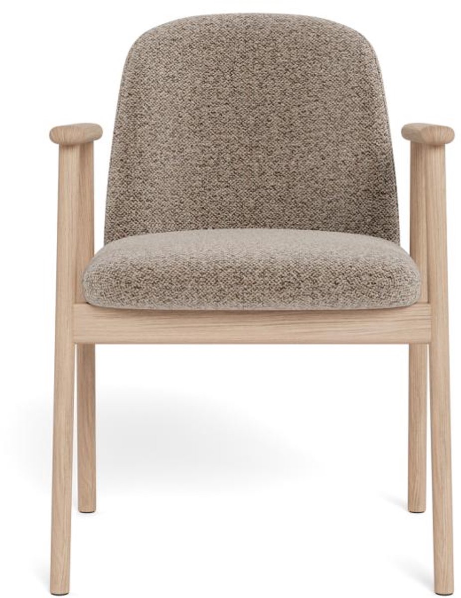 Giga Living Eetkamerstoel Bas Met Armleuning Monza Beige Naturel Set van 2 - Giga Living