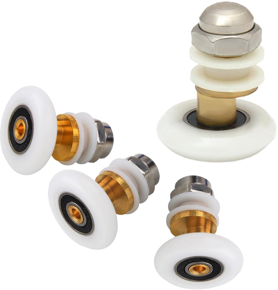 Cosensi- Douchedeurrollen 25mm - Set van 4 - Waterdicht - Duurzaam - Geschikt voor schuifdeuren - Hoge kwaliteit nylon - Douchewiel