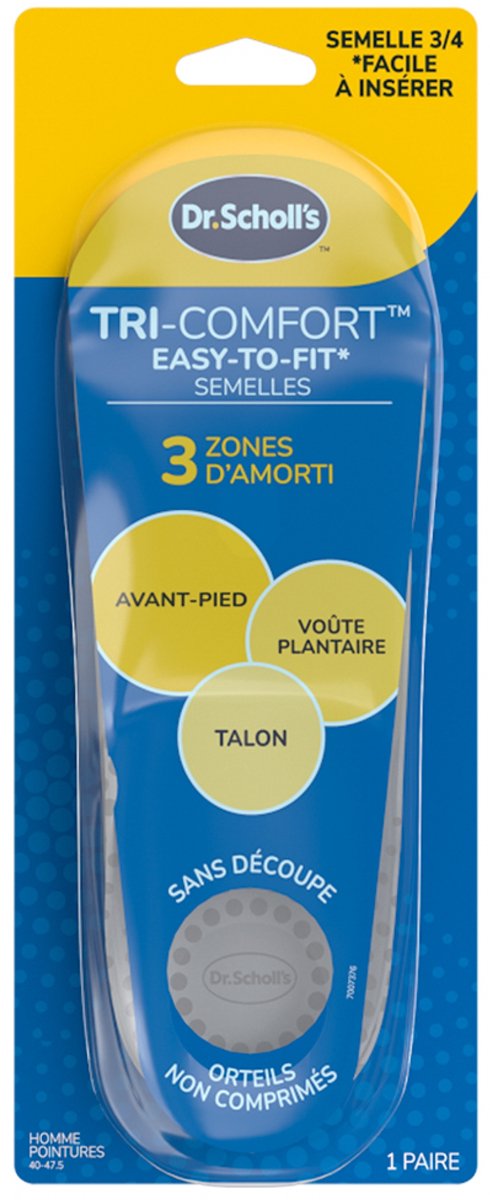 Scholl Tri-Comfort Easy-to-Fit Inlegzolen Heren 1 Paar