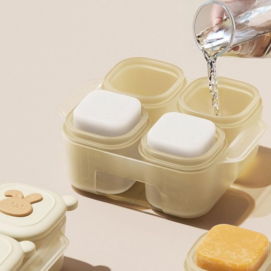 VHV- Babyvoeding Bewaarbakjes - 8 Delige Siliconen Vriesvorm - 40ml Porties met Maataanduiding - Geschikt voor Zelfgemaakte Puree, Borstvoeding en Snacks - BPA-vrij van VHV — afbeelding 2