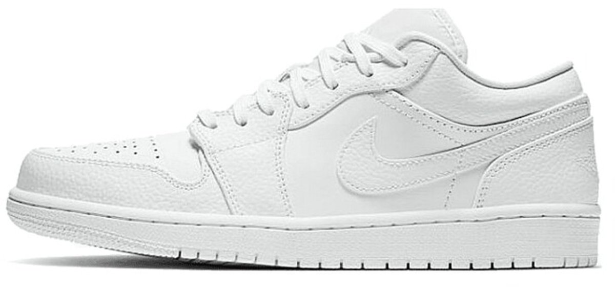 Jordan 1 Low Triple White Tumbled Leather
