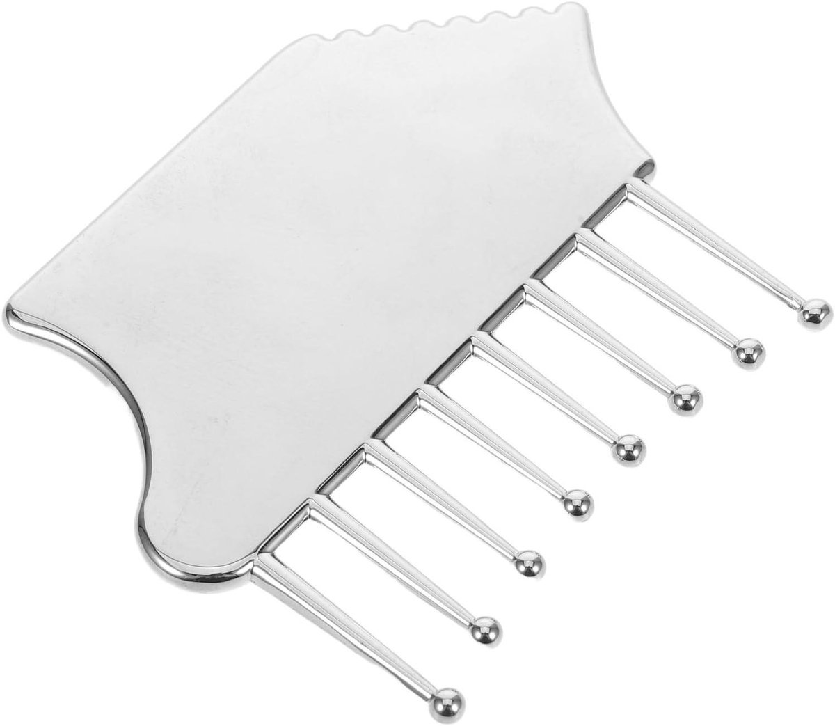 Gua Sha Hoofdhuid Tool - Massage Schraper - Stress Verlichten - Zinklegering Constructie - 9.3 x 7.5 cm - Metaal