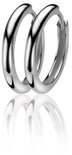 Gladde, zilverkleurige oorringen, 17 x 2 mm, met luxe klapsluiting.