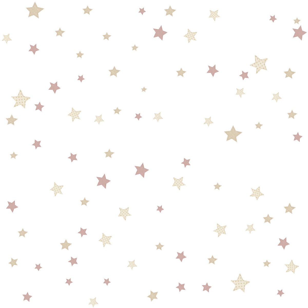 Behang - Sterren - Roze Beige - Sterretjes - Confetti Sterren - Babykamer Meisjeskamer - Kinderkamer - Vliesbehang - 0,53 x 10,05 M - Happy