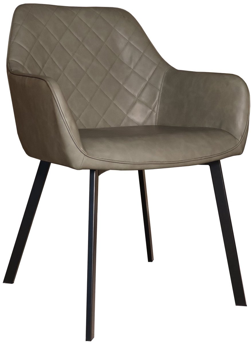 Lizzely Garden & Living Eetkamerstoel met armleuning Yurgan donkergroen kunstleder eetstoel zetel Donkergroen, kunstleder