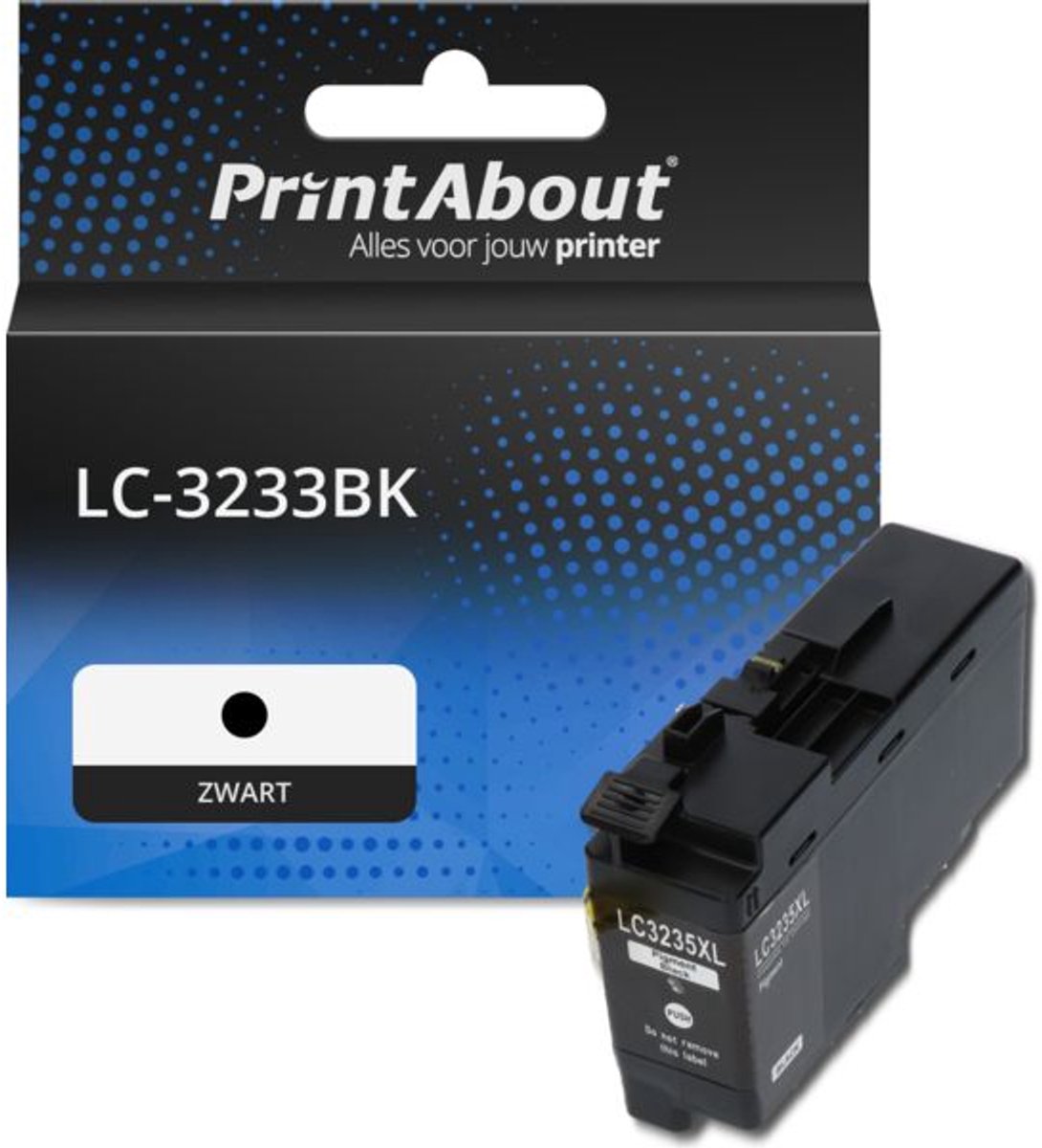 PrintAbout huismerk Inktcartridge LC-3233BK Zwart geschikt voor Brother