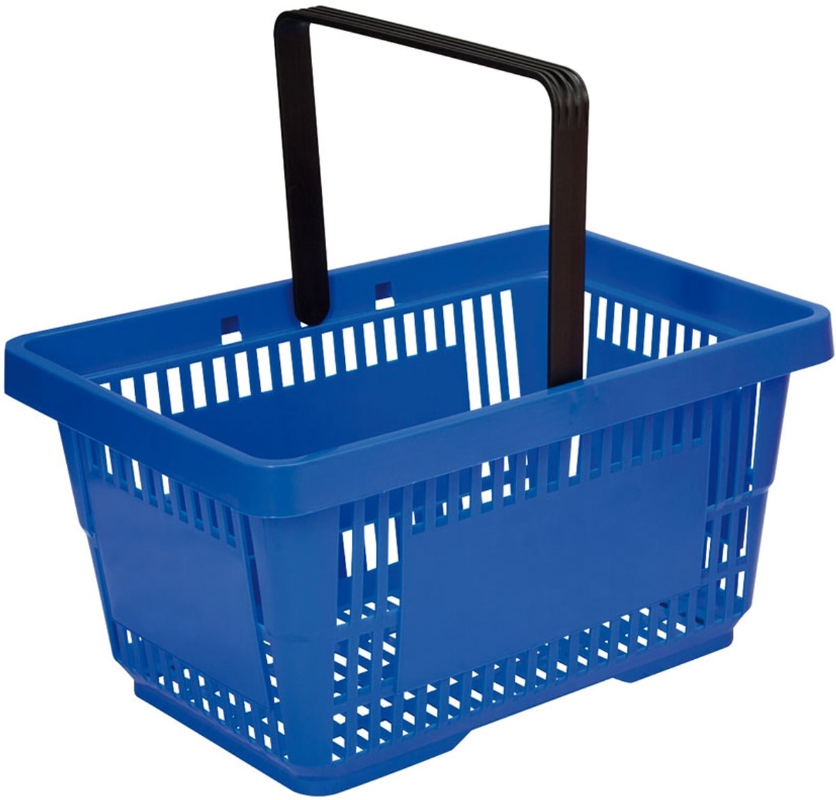 Winkelmandje 20 liter - blauw - 1 handgreep - 10 stuks