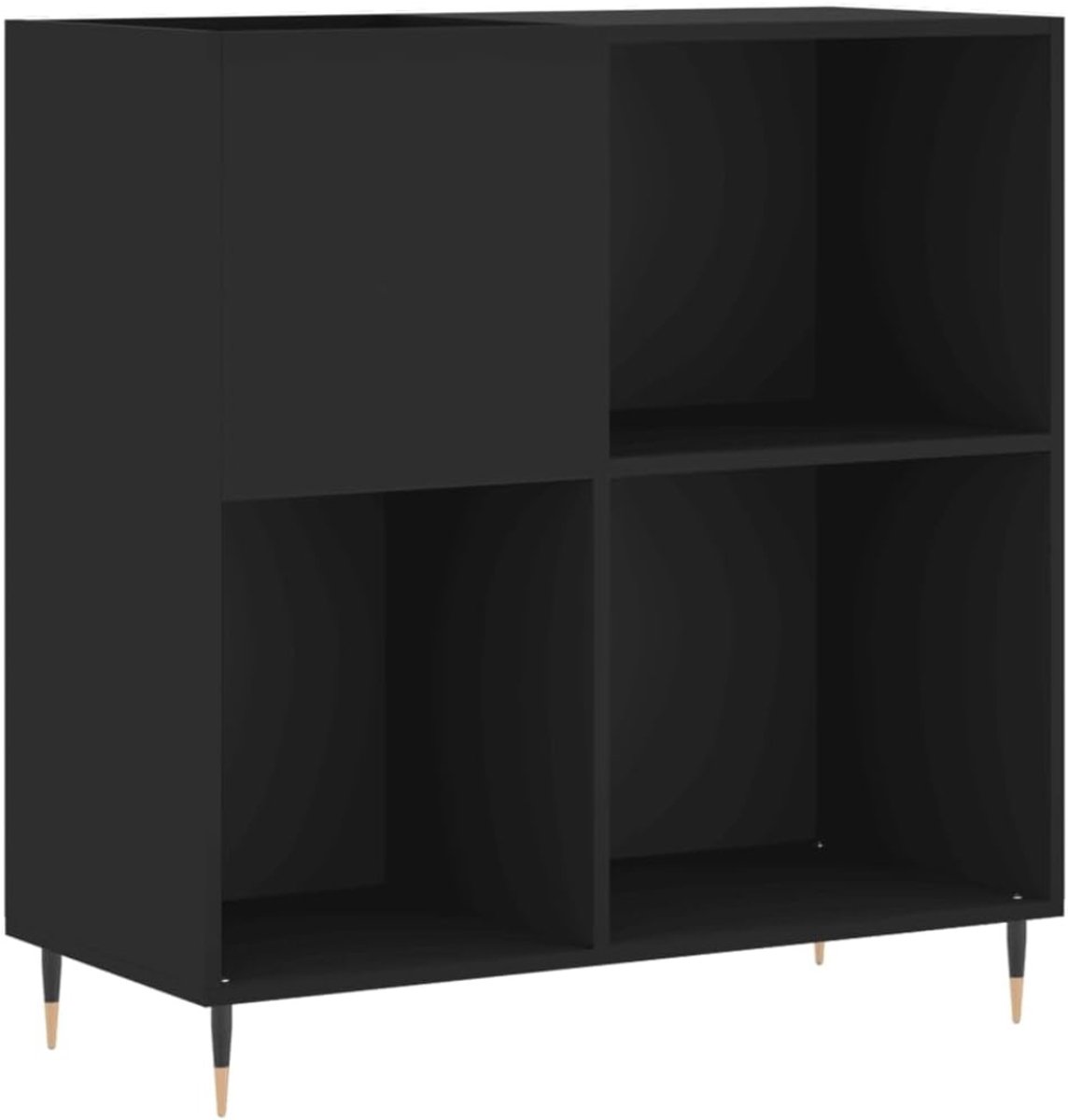 QIN® Platenspeler Kast - Platenspeler Meubel - Ip Kast - 85x38x89cm - Zwart - 85cm x 38cm x 89cm