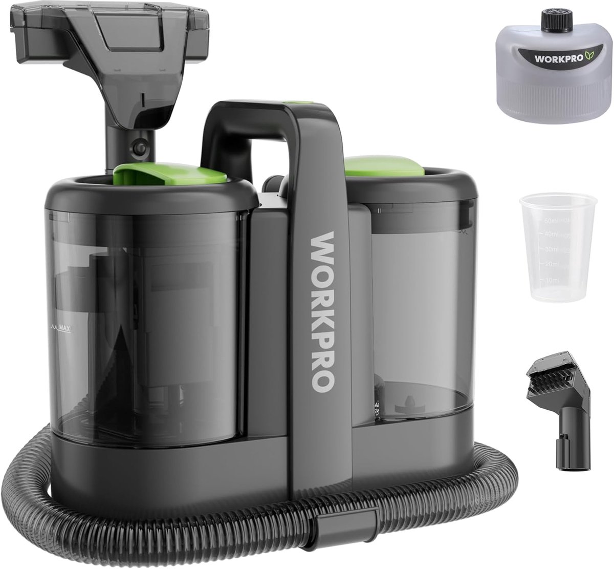 Tapijtreiniger 450W – Vlekkenreiniger voor Bank en Tapijt – 13 kPa Zuigkracht – Dubbele Watertank – 1,6L